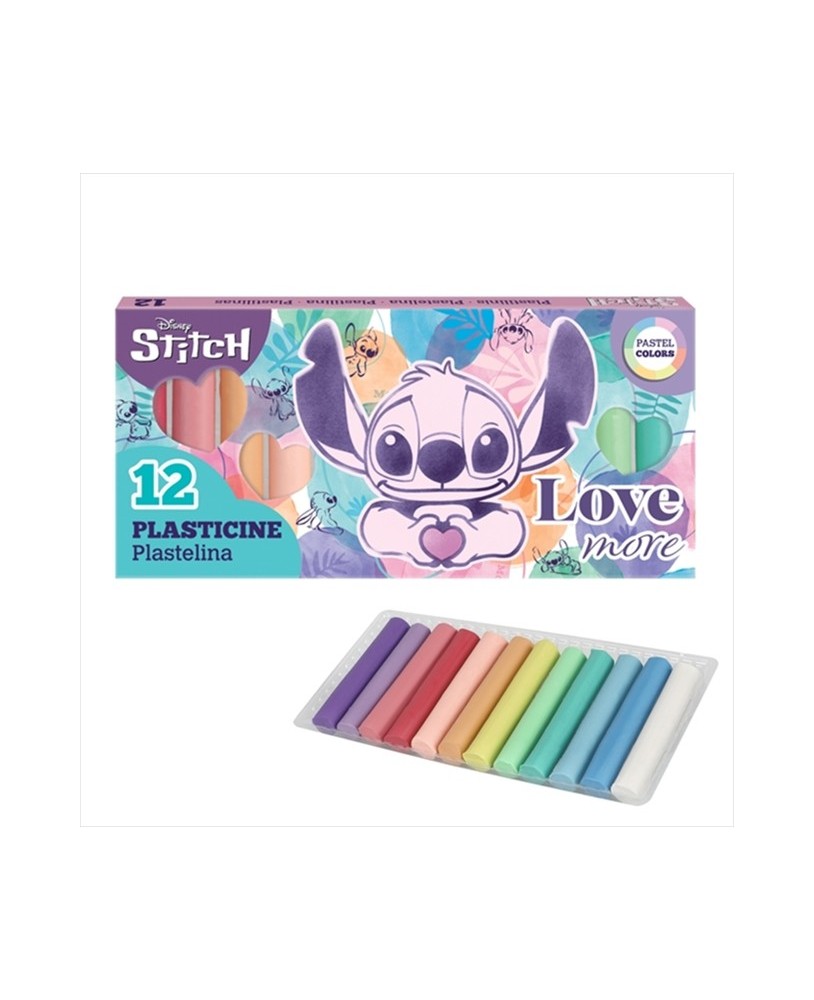 Stitch Love Conjunto Plasticina 12 Cores