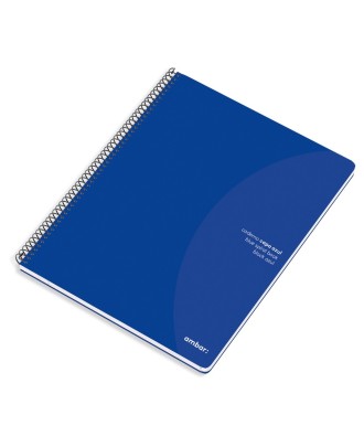 Caderno A4 Capa Azul Espiral Ambar Ideas Liso 80 Folhas 70g