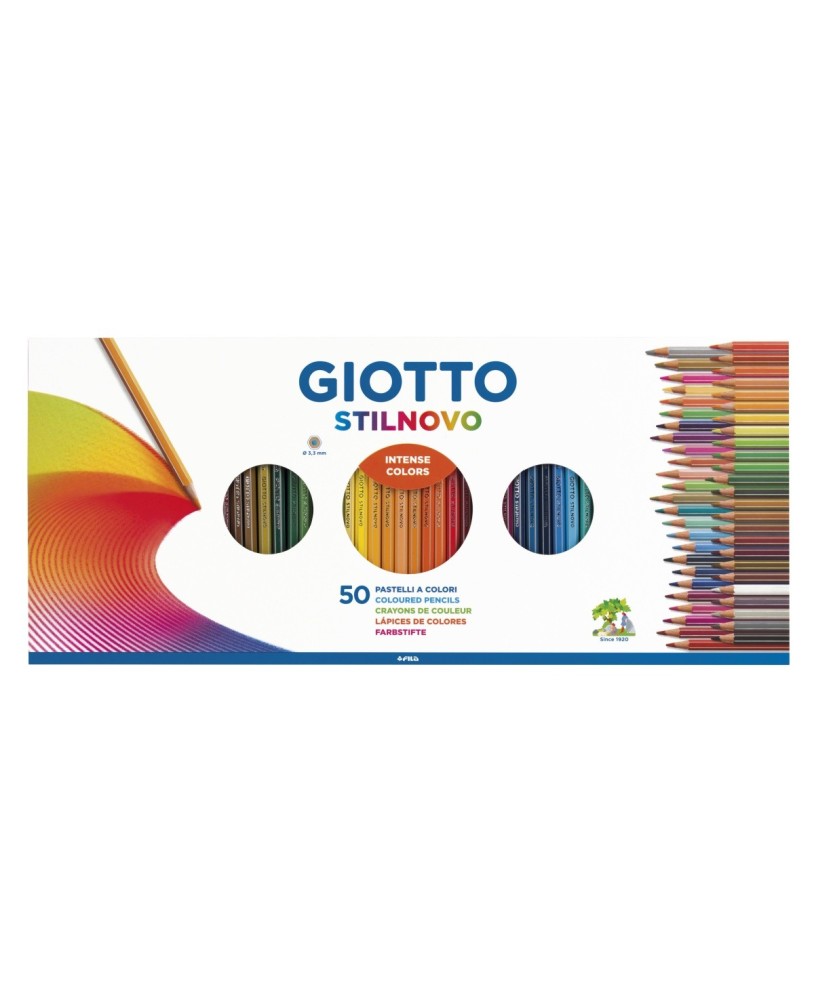 Lápis de Cor Giotto Stilnovo Caixa com 50 Cores + Afia