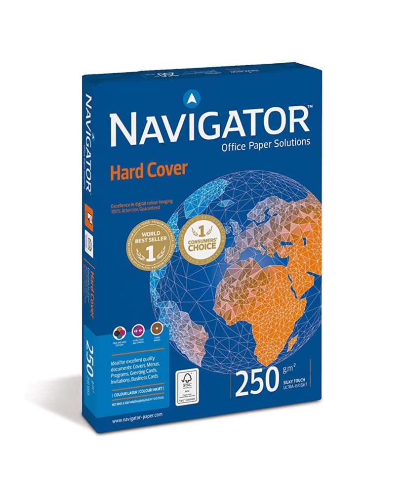 Papel A4 250Gr. Navigator Hard Cover Branco 125 Folhas