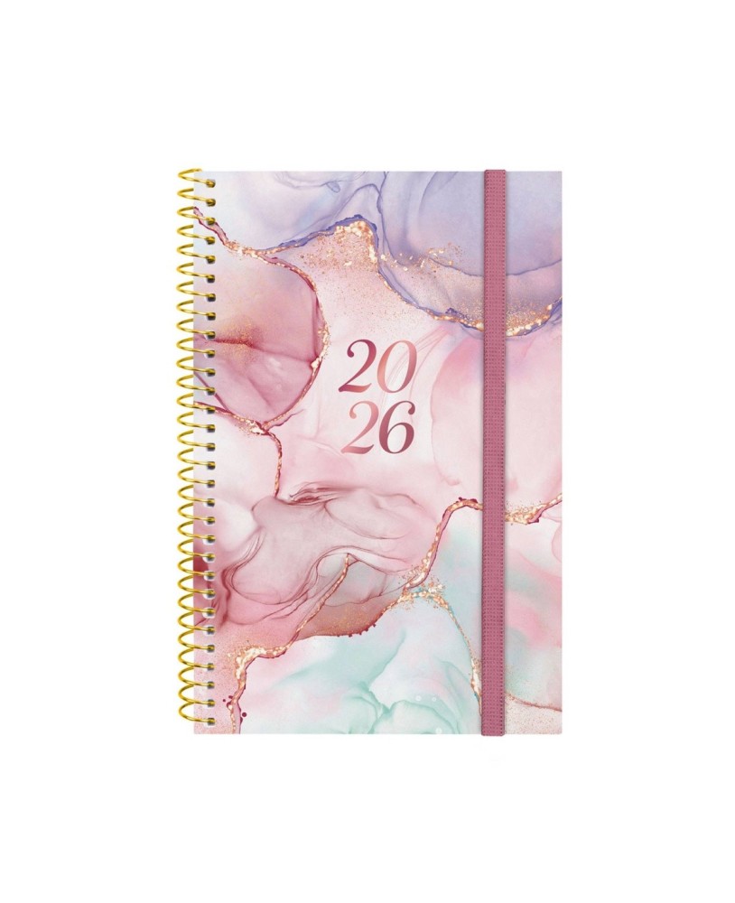 Agenda Semanal A6 2026 Espiral Finocam Beta Goldy com Elástico