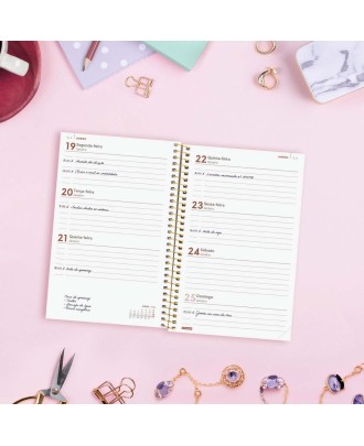 Agenda Semanal A6 2026 Espiral Finocam Beta Goldy com Elástico