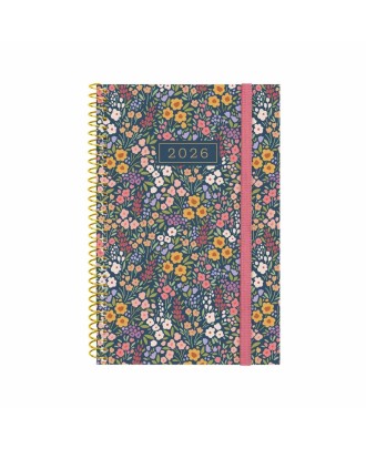 Agenda Semanal A6 2026 Espiral Finocam Beta Flora com Elástico