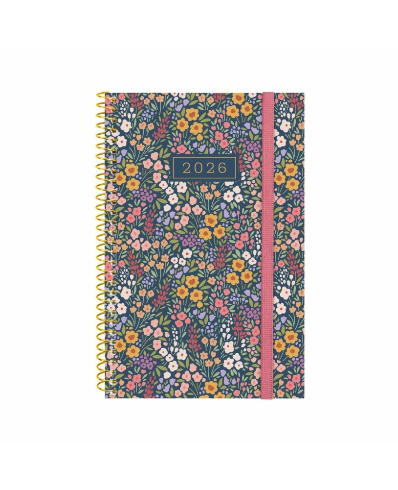 Agenda Semanal A6 2026 Espiral Finocam Beta Flora com Elástico