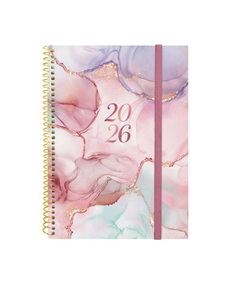 Agenda Semanal A5 2026 Espiral Finocam Beta Goldy com Elástico