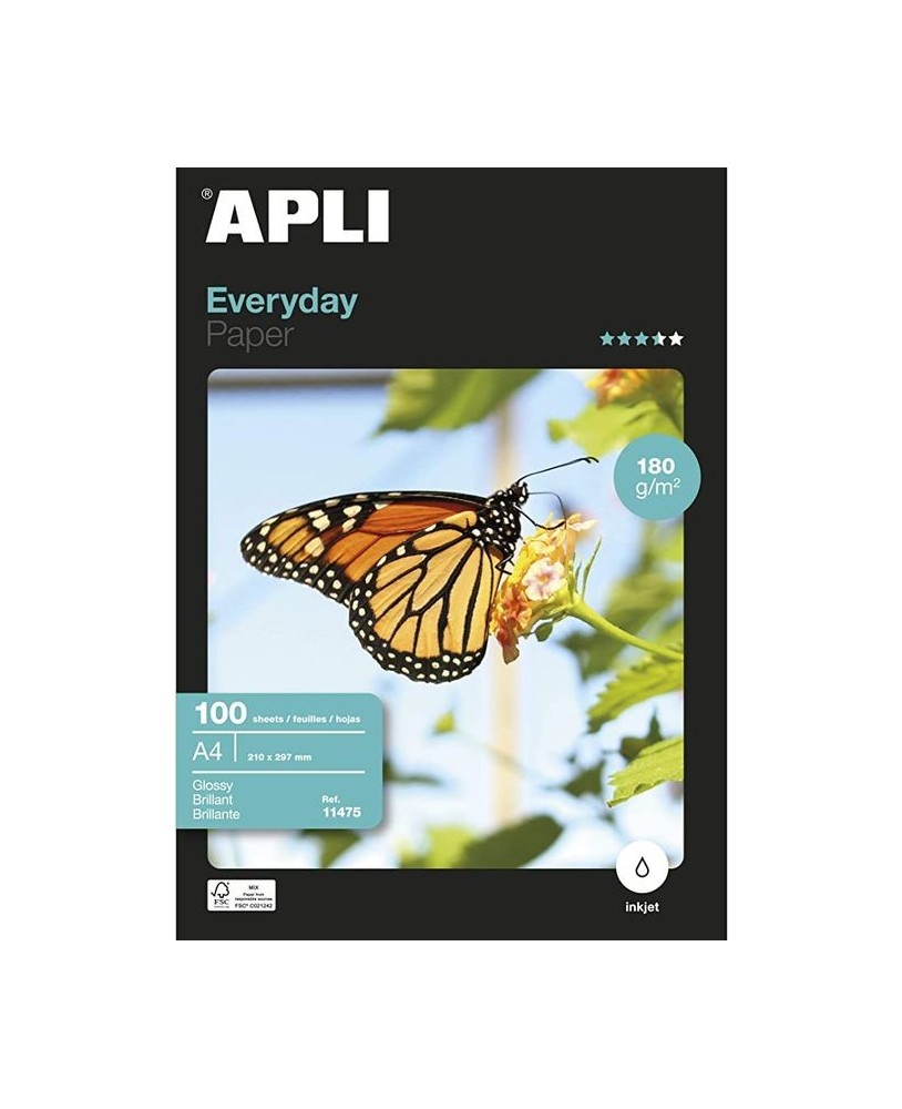 Papel Fotográfico Everyday Apli Glossy 180g A4