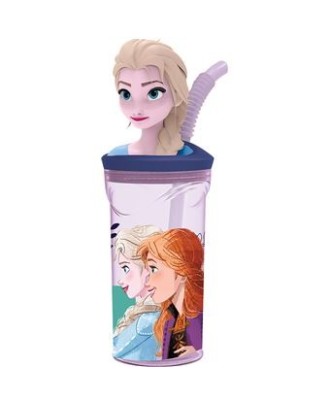 Copo Disney Frozen Trust com Tampa 3D e Palhinha | 360Ml