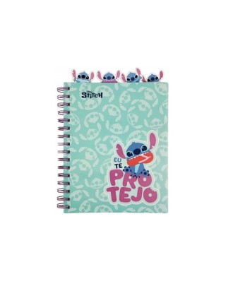 Caderno espiral A5 com 100 folhas do Stitch da Disney