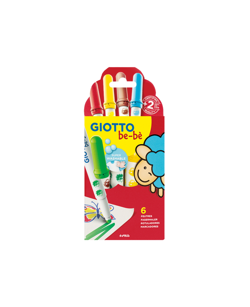 Marcadores Laváveis Giotto be-bé Caixa com 6 Unidades
