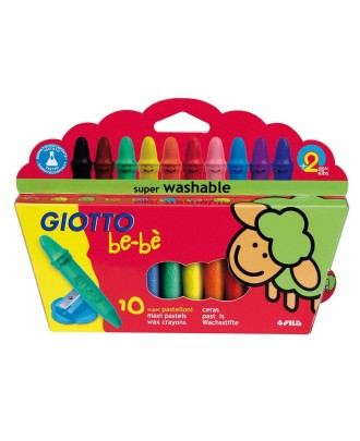 Lápis de Cera Inquebráveis Giotto be-bé Caixa com 10 Cores