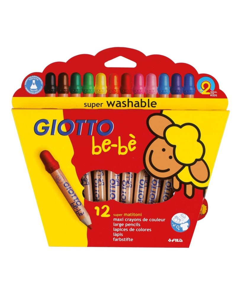 Lápis de Cor Giotto be-bè Caixa com 12 Cores + Afia