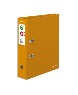 Pasta de Arquivo Ambar Ideas Lisa A4 Lombada de 80mm 2 Argolas Amarelo