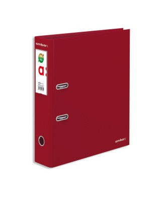 Pasta de Arquivo Ambar Ideas Lisa A4 Lombada de 80mm 2 Argolas Bordeaux