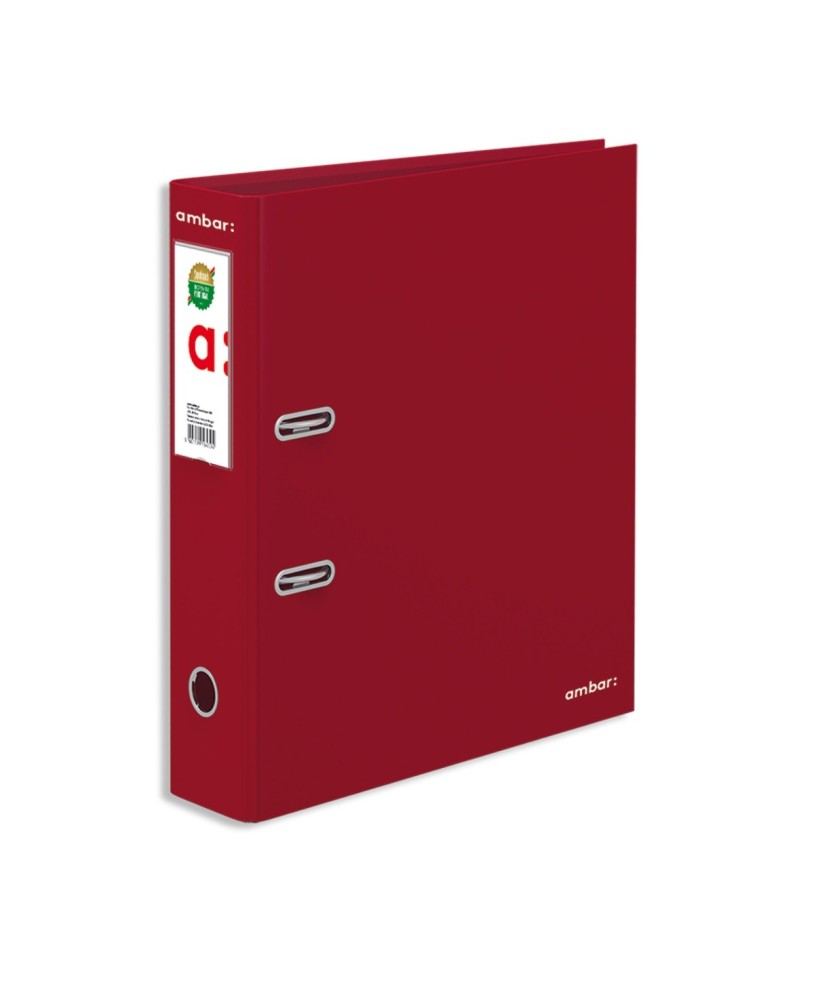 Pasta de Arquivo Ambar Ideas Lisa A4 Lombada de 80mm 2 Argolas Bordeaux