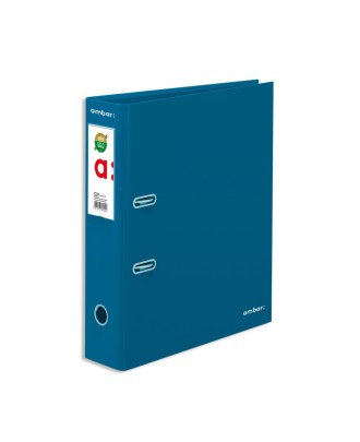 Pasta de Arquivo Ambar Ideas Lisa A4 Lombada de 80mm 2 Argolas Azul Índigo