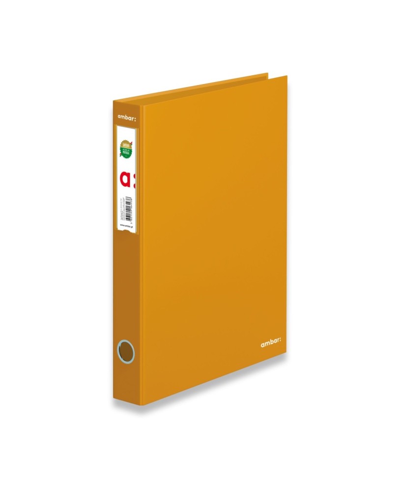 Pasta de Arquivo Ambar Ideas Lisa A4 Lombada de 40mm 2 Argolas Amarelo