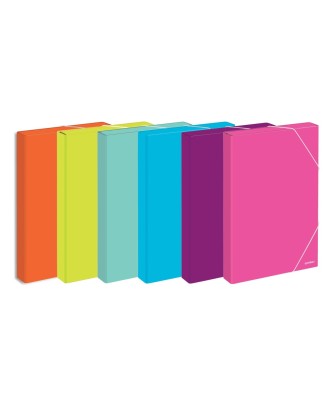 Pasta de Elásticos Almaço Ambar School Lombada de 40mm Cores Sortidas