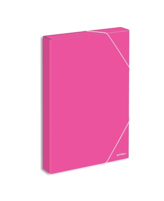 Pasta de Elásticos Almaço Ambar School Lombada de 40mm Rosa