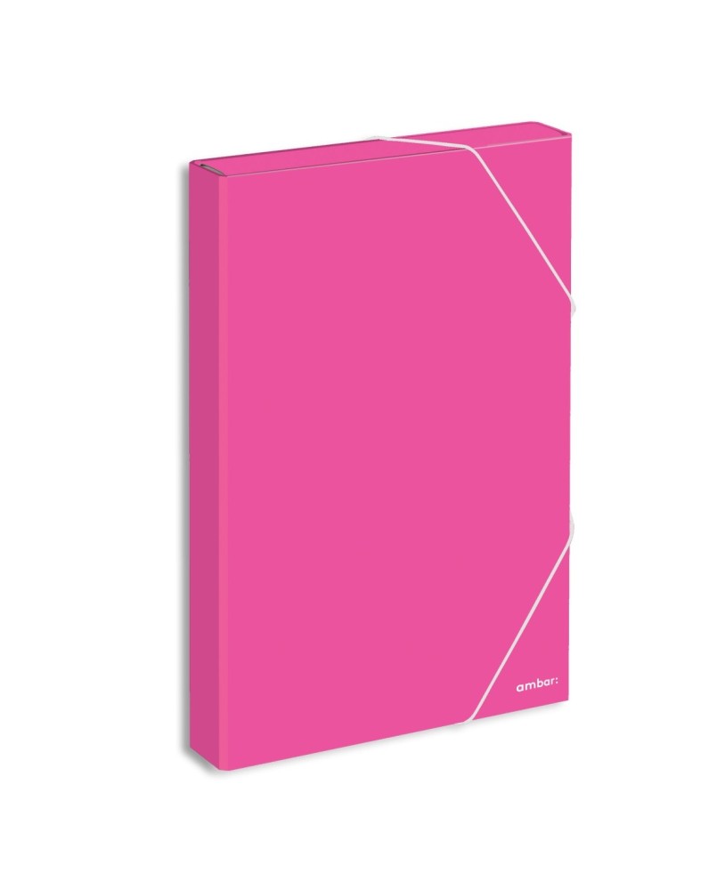 Pasta de Elásticos Almaço Ambar School Lombada de 40mm Rosa