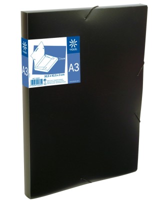 Pasta de Elásticos A3 Viquel Lombada de 30mm Preto