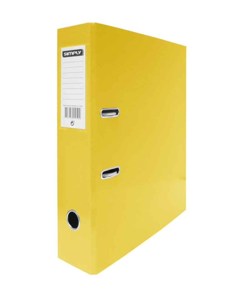 Pasta de Arquivo Simply A4 Lombada de 80mm 2 Argolas Amarelo