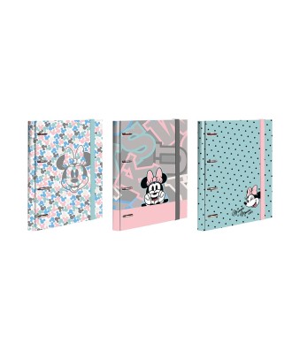 Capa Argolas com Elástico, Recarga e Separadores Minnie Mouse