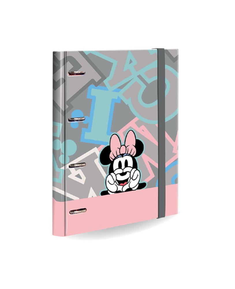 Capa Argolas com Elástico, Recarga e Separadores Minnie Mouse