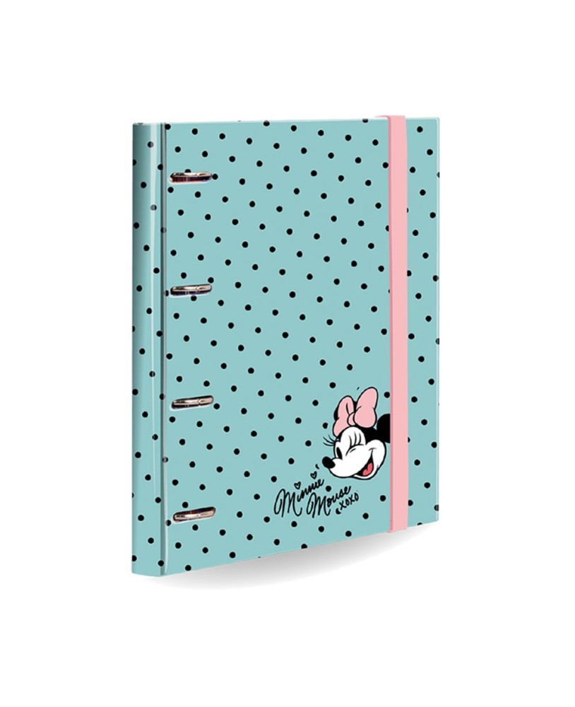 Capa Argolas com Elástico, Recarga e Separadores Minnie Mouse