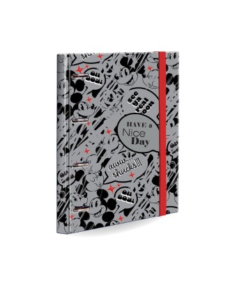 Capa Argolas com Elástico, Recarga e Separadores Mickey Mouse