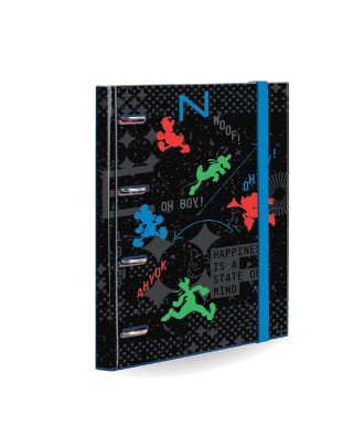 Capa Argolas com Elástico, Recarga e Separadores Mickey Mouse