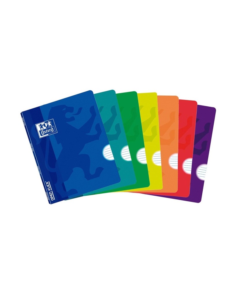 Caderno A4 Capa Plástica Agrafado Oxford Openflex Pautado 48 Folhas 90g Cores Pastel Sortido