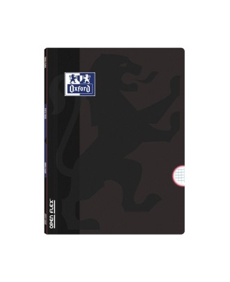 Caderno A4 Capa Plástica Agrafado Oxford Openflex Quadriculado 48 Folhas 90g Preto