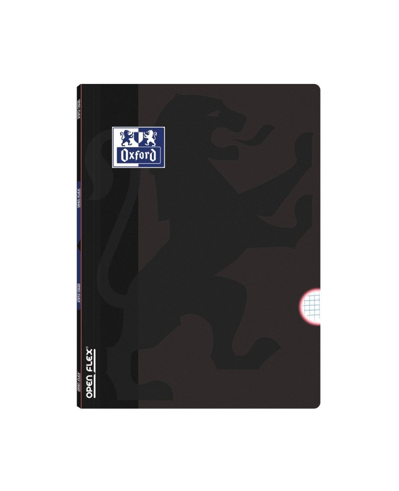 Caderno A4 Capa Plástica Agrafado Oxford Openflex Quadriculado 48 Folhas 90g Preto