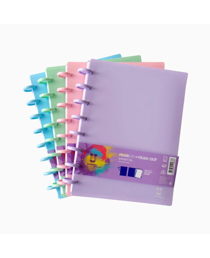 Caderno de Discos Unikolor Notebook 60 Folhas Pautado