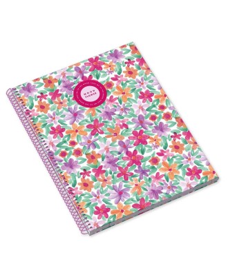 Caderno A4 Capa dura Espiral Ambar Moonflower Teen Quadriculado 80 Folhas 100g Sortido