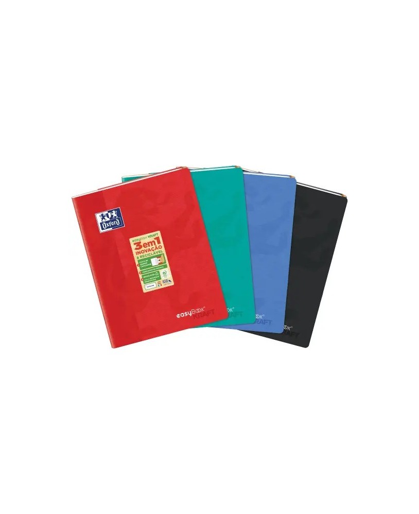 Caderno Agrafado Oxford A4 Easybook Ktaft Pautado 3 em 1