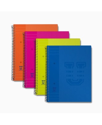Caderno Espiral PP A4 80 Folhas Unicolor Pautado