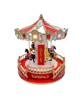 Aldeia de Natal com luz e som 19x23cm