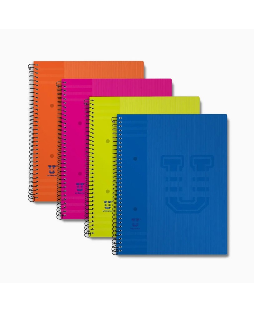 Caderno Espiral PP A4 80 Folhas Unicolor Quadriculado