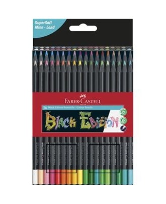 Lápis de Cor Faber-Castell Black Edition - 36 Unidades