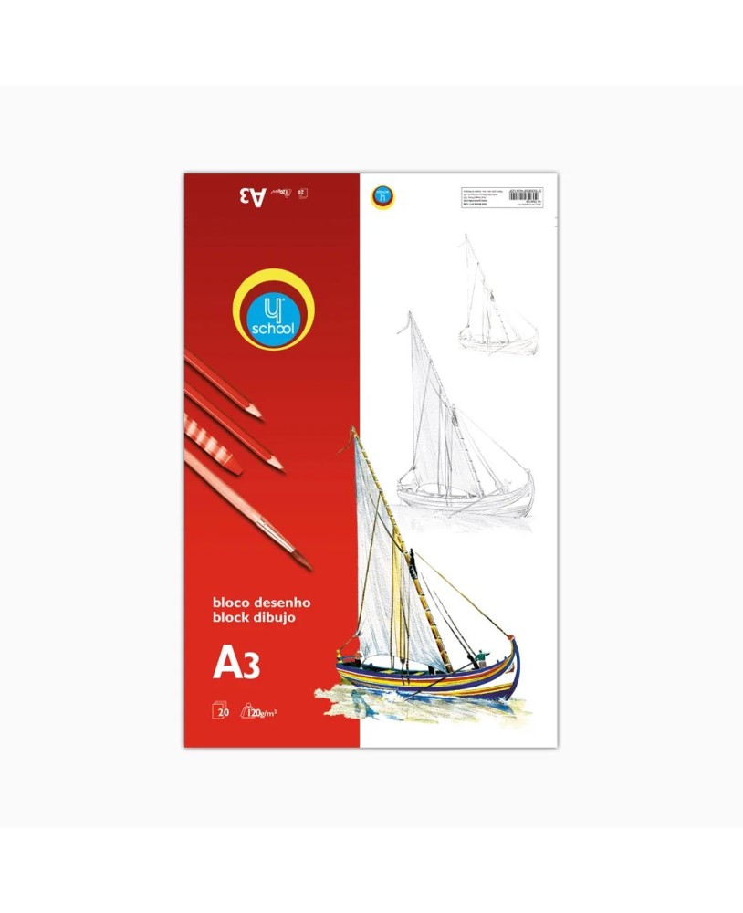 Bloco Desenho A3 120g 20 Folhas 4school