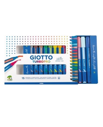 Caixa 15 Marcadores 2 Pontas GIOTTO TURBO PRO
