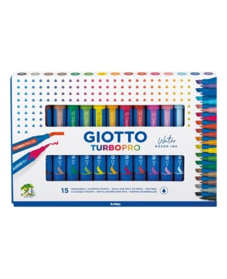 Caixa 15 Marcadores 2 Pontas GIOTTO TURBO PRO