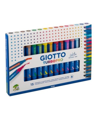 Caixa 15 Marcadores 2 Pontas GIOTTO TURBO PRO