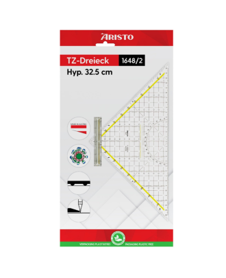 Esquadro Geométrico Aristo Geotec 45°/32,5cm com Pega