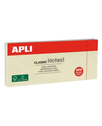 Bloco de Notas Aderentes Apli 40x50mm Amarelo - 3 Unidades