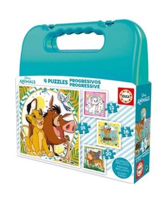 Educa Borrás - Disney - Mala com 4 puzzles progressivos