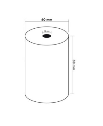 Rolo Térmico para Impressora 80x60x11 mm 58 gr.