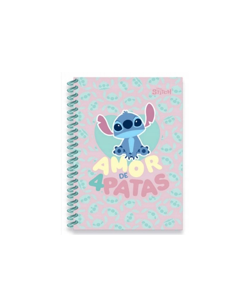 Caderno B5 Quadriculado 100 fls Amor Stitch