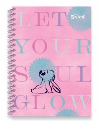 Caderno B5 Quadriculado 100 fls Amor Stitch